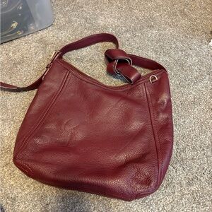Michael Kors Deep Red Leather Shoulder Bag